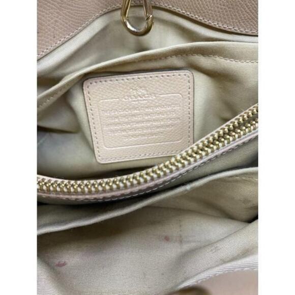coach medium w adjustable strap tan leather cross - Picture 12 of 12